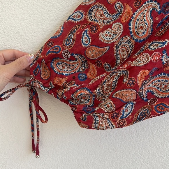 Free People boho red sundown paisley print bodysuit intimately valentine - Picture 7 of 16